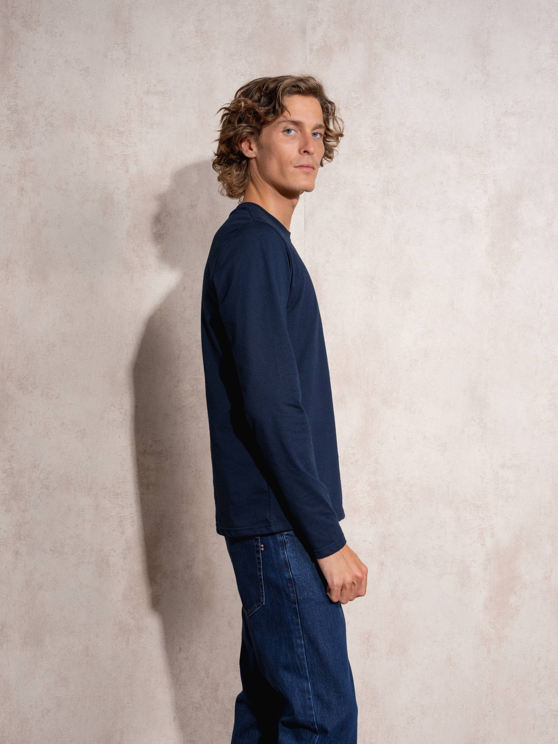 Maglia uomo a manica lunga in cotone e poliestere