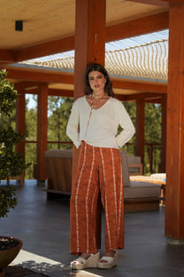 Pantaloni Tie-Dye in Viscosa a Gamba Ampia
