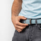 Cintura elastica intrecciata azzurro cielo