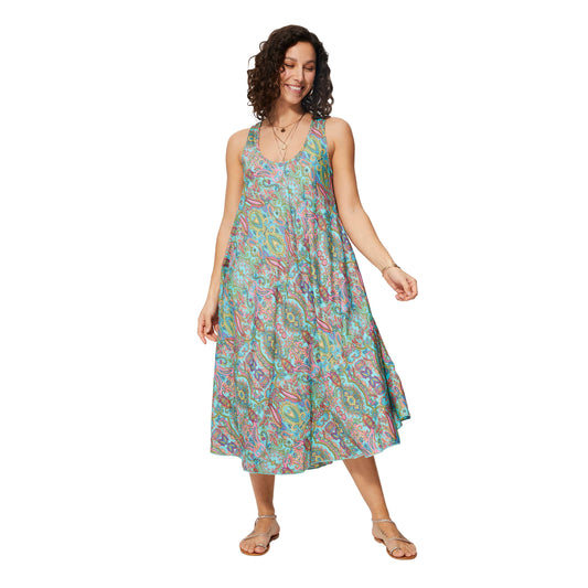 Abito estivo midi boho senza maniche