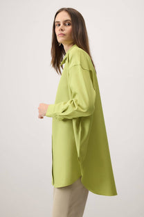 Camicia in crepe oversize verde