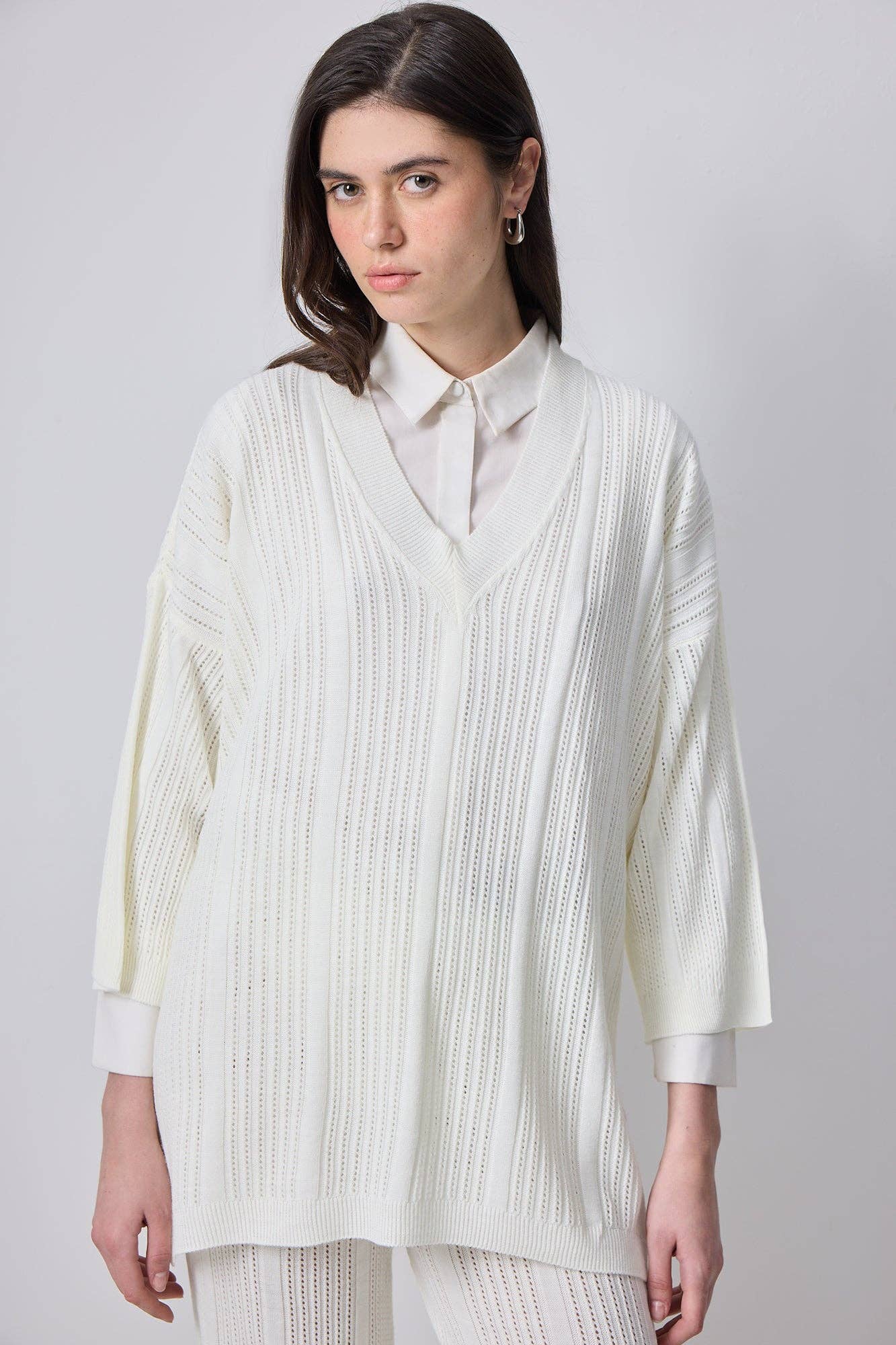 Set in maglia con tunica e pantaloni