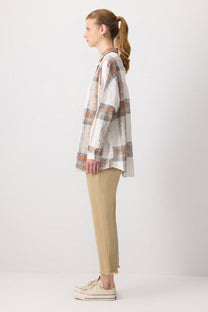 Camicia oversize a quadri in cotone