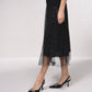 Gonna midi in tulle con paillettes