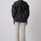 Giacca jacquard oversize con volant