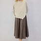 Gilet maglia asimmetrico crema da donna