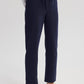 Pantaloni donna blu navy in misto lino con vita elasticizzata