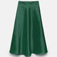 Gonna midi effetto satin verde
