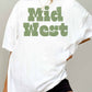 T-shirt oversize grafica “Mid West” in cotone