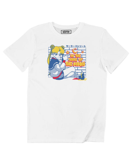 T-shirt streetwear Sailor con stampa manga graffiti