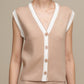 Gilet cardigan in maglia con bordi a contrasto