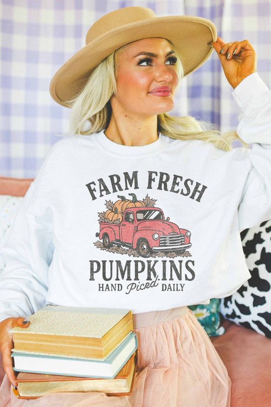 Felpa oversize con stampa zucche vintage