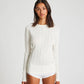 Maglia Thyra a manica lunga in cotone biologico Off White