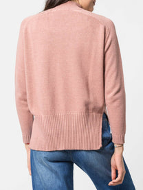 Maglione dolcevita a costine in misto lana e cashmere