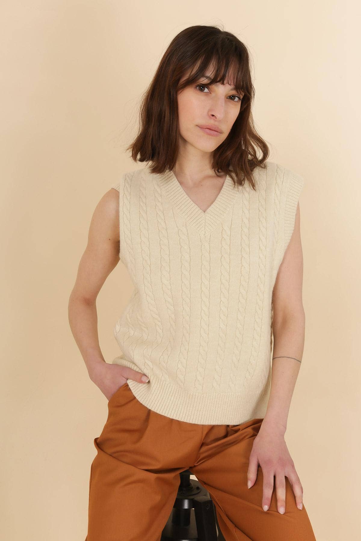 Gilet in maglia a trecce Milano