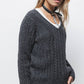 Maglione in maglia strutturata con scollo a V