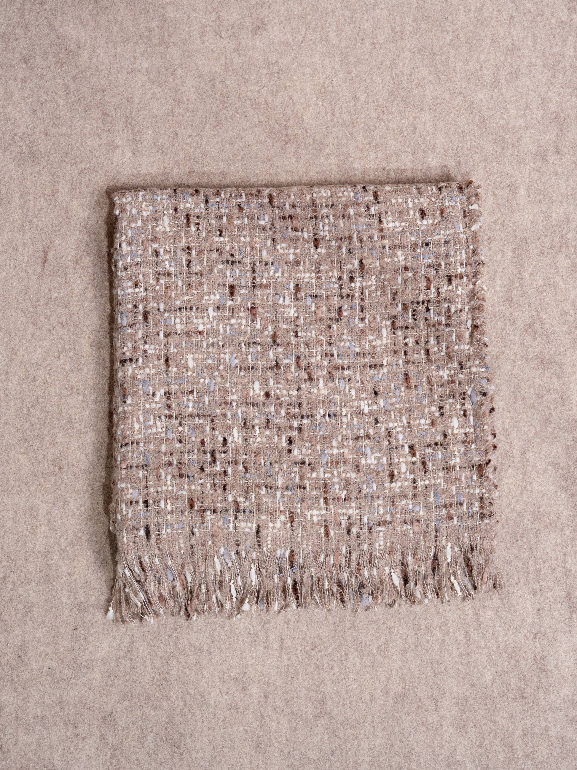 Sciarpa tweed con frange in viscosa