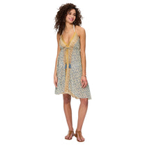 Vestito estivo corto boho in cotone con stampa