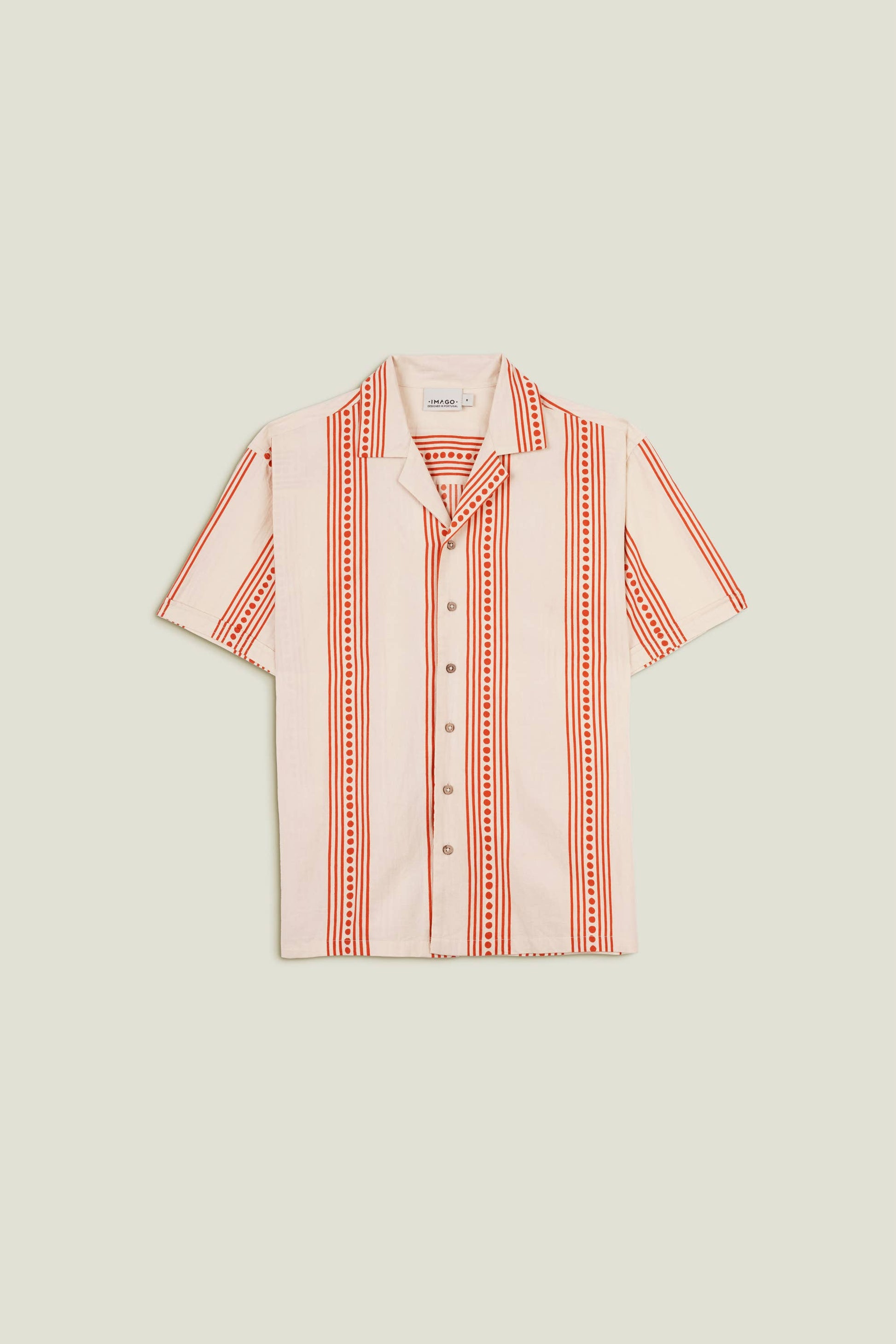 Camicia uomo in cotone a righe con bottoni in cocco