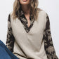 Gilet in Maglia Rasata con Scollo a V
