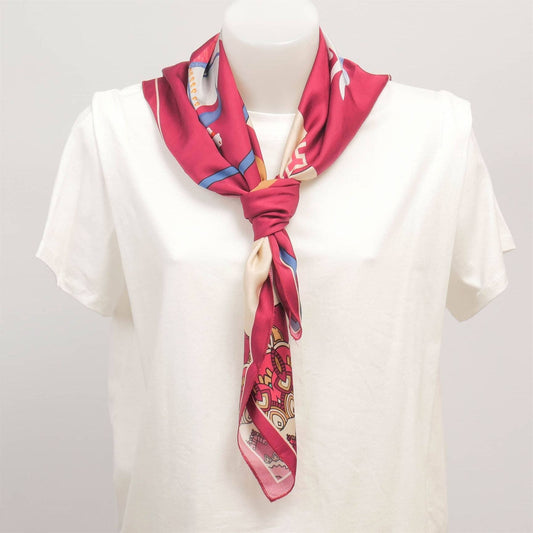 Foulard quadrato con stampa cavalli 80x80 cm