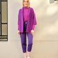 Pantaloni slouchy in cotone stretch a vita alta