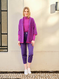 Pantaloni slouchy in cotone stretch a vita alta