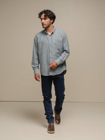 Camicia uomo a quadri in cotone misto