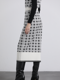 Gonna midi jacquard a rombi