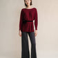 Pullover oversize a barchetta in lana merino extrafine