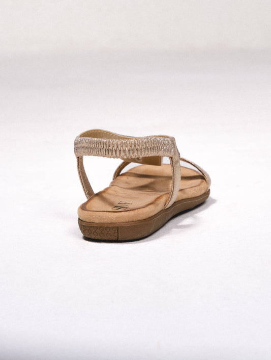 Sandali flat scintillanti con cinturini