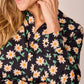 Camicia slim a margherite stile giungla