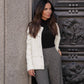 Pantaloni in maglia pied-de-poule a gamba ampia