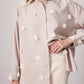 Camicia oversize con applicazioni floreali 3D