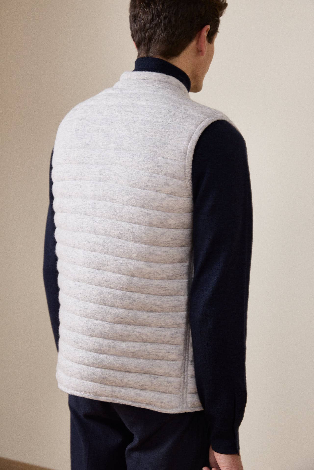 Gilet reversibile imbottito grigio latte