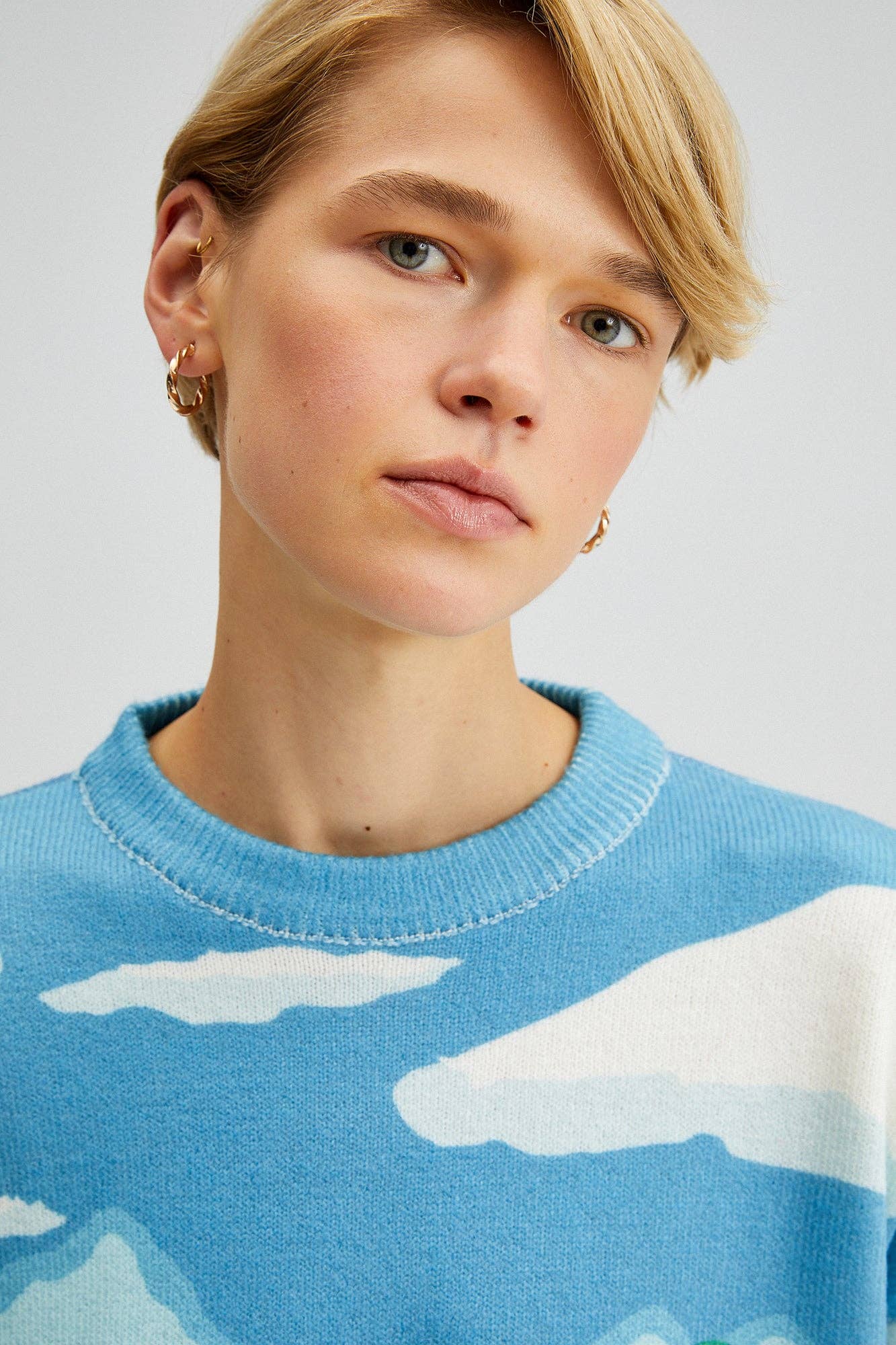 Maglione in maglia con motivo paesaggio