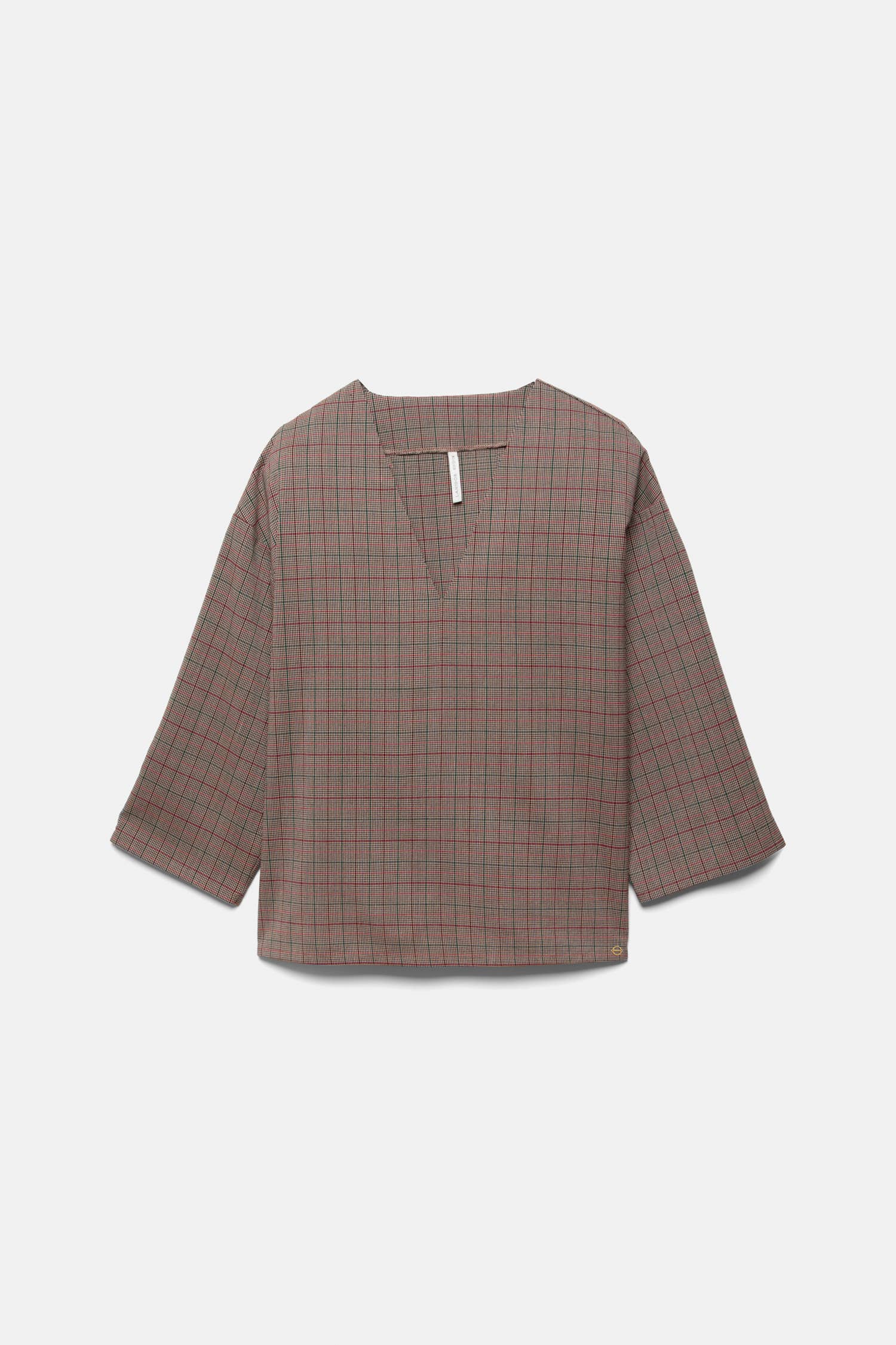 Blusa Principe di Galles con scollo a V