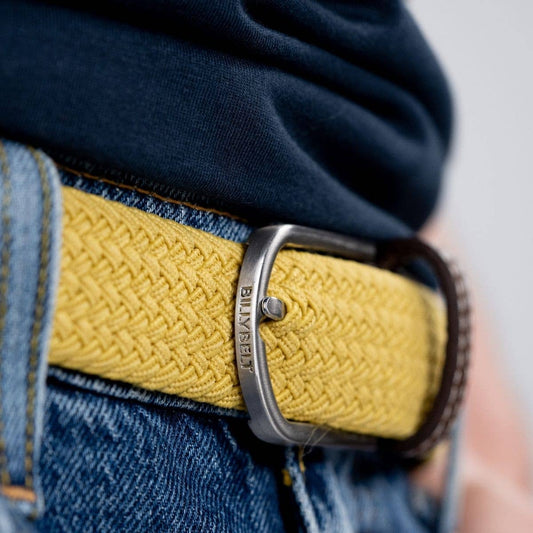 Cintura elastica intrecciata giallo curry