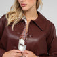 Giacca Claudiane in similpelle color vino