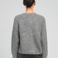 Cardigan in maglia grigia mélange con bottoni