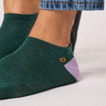 Calzini corti in cotone pettinato verde mélange