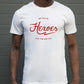 T-shirt unisex in cotone biologico con stampa “Heroes”