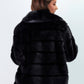 Cappotto in ecopelliccia nero da donna