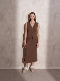 Gilet in maglia con bottoni dorati