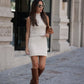 Gilet in maglia a trecce con collo alto
