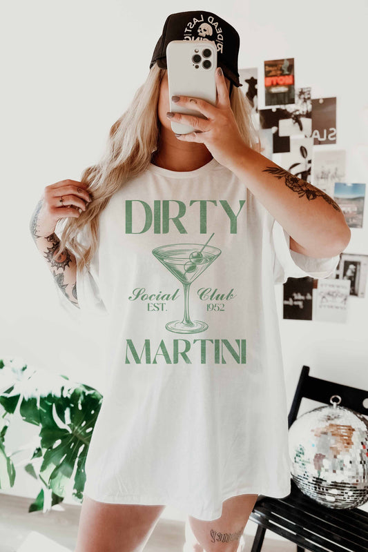 T-shirt oversize Dirty Martini con stampa grafica