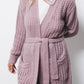 Cardigan in maglia strutturata con cintura