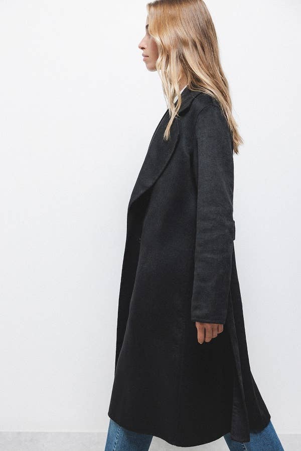 Cappotto doppiopetto con cintura