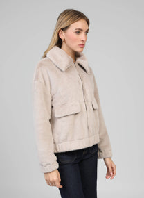 Giacca Candice in ecopelliccia color visone