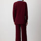 Set in maglia a trecce bordeaux